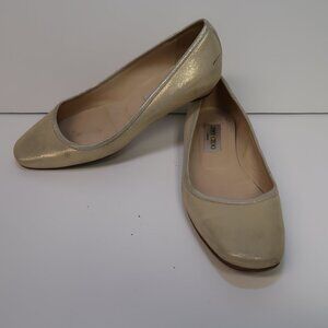 Jimmy Choo cream sparkly flats in size 36